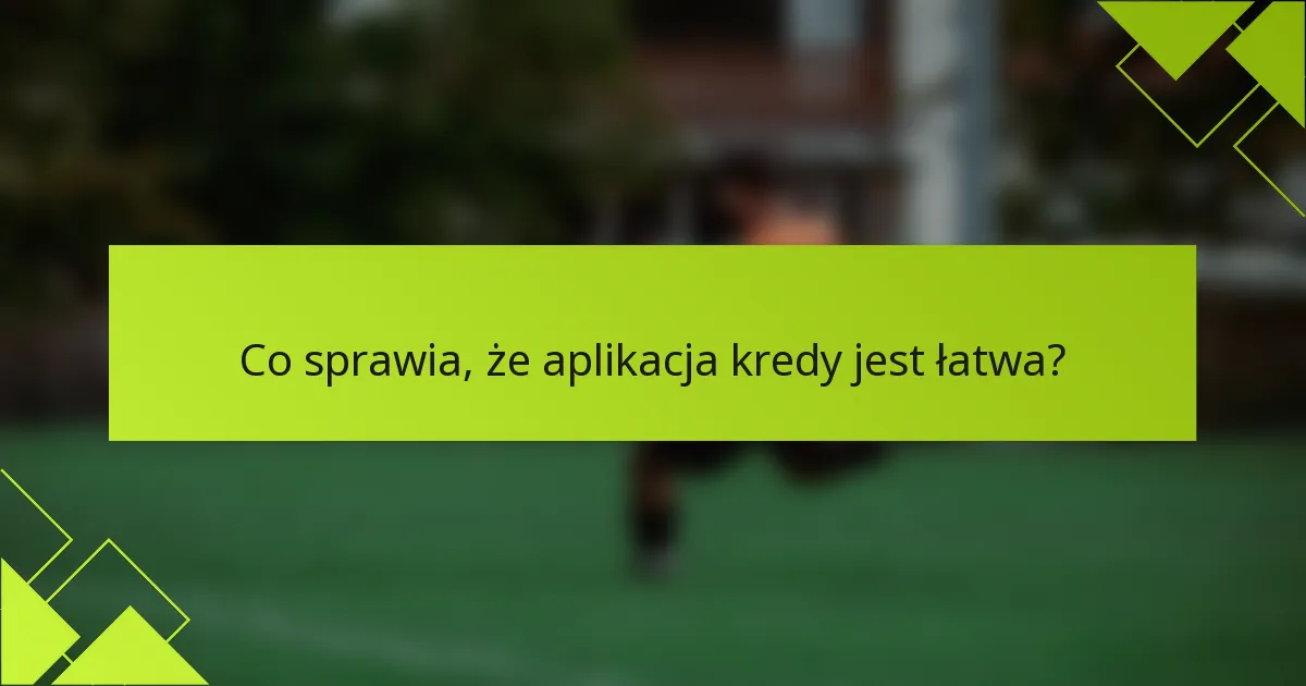 Co sprawia, że aplikacja kredy jest łatwa?