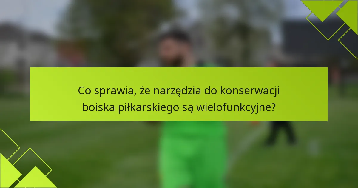 Co sprawia, że narzędzia do konserwacji boiska piłkarskiego są wielofunkcyjne?